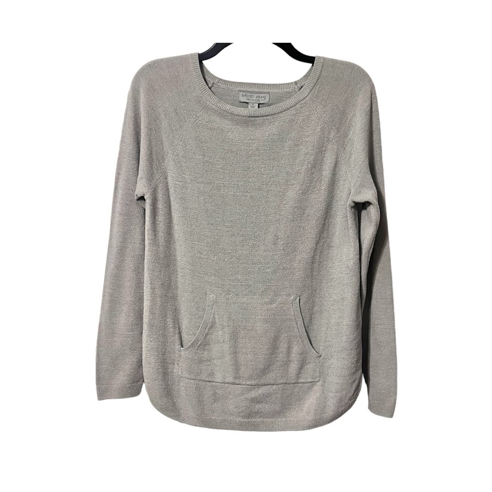 Barefoot Dreams Cozychic Gray Sweater Kangaroo Pocket Size Small - Picture 8 of 8